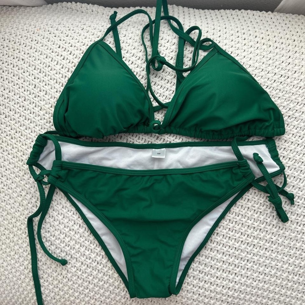New 2 piece green triangle bikini